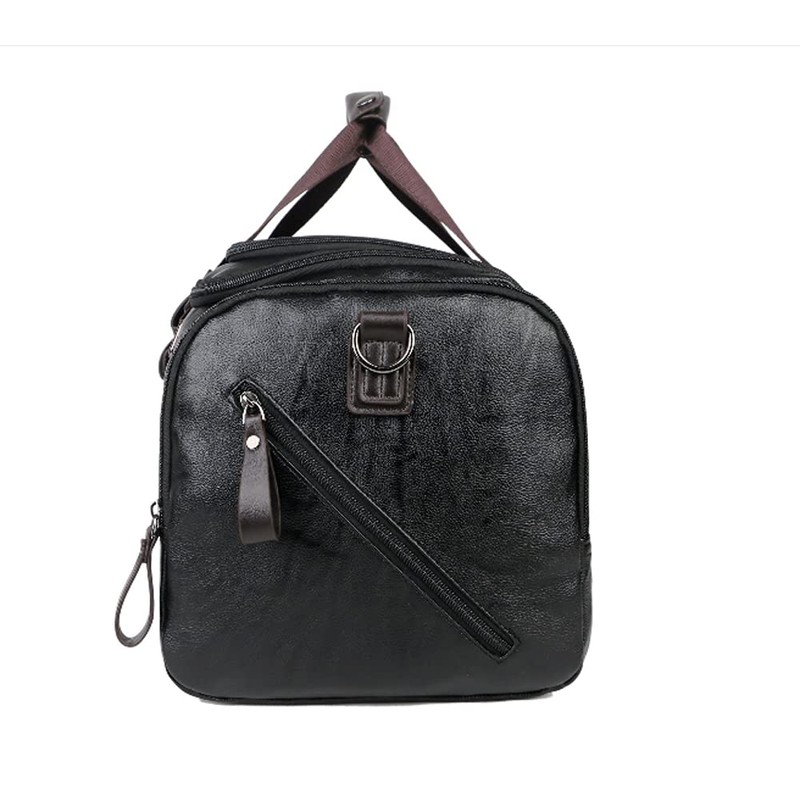 able me Men Leather Travel Weekend Overnight Duffel Bag Gym