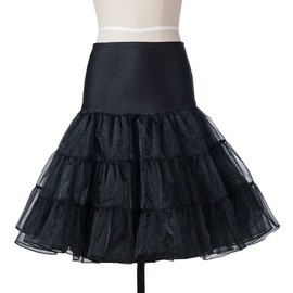 Boolavard Women's 50's Petticoat Underskirt Retro Vintage Swing Black Small-Medium 6-14