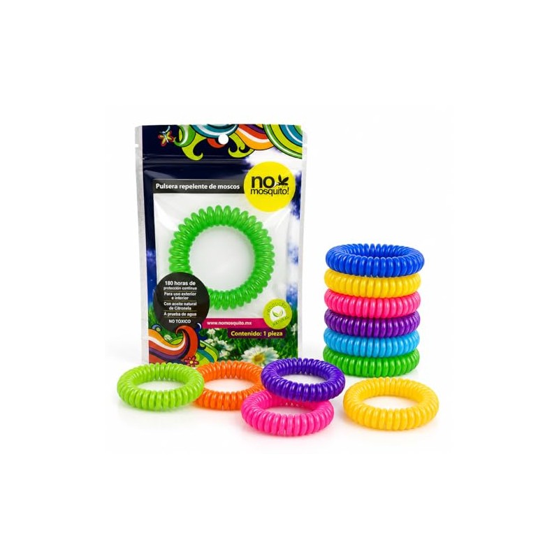 No Mosquito Pack Pulsera repelente de mosquitos Multicolor 10 piezas
