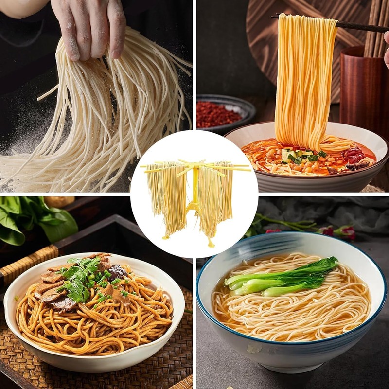 Dutingmo Pasta Dryer, Pasta Dryer with 10 Extendable Rungs, Integrated