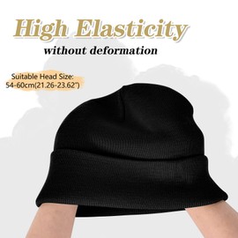 ZOORON 1&2 Packs Beanie for Men Women Men's Beanie Hat Acrylic Knit Cuff Beanie Cap Slouchy Knit Skull Cap Warm Winter hat Black