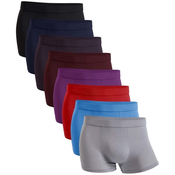 youlehe Men's Underwear Soft Rayon Boxer Briefs Stretch Trunks Pack