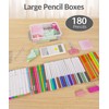 Sooez 6 Pack Extra Large Pencil Box, Plastic Pencil Case