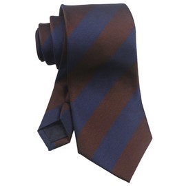 Rosiika Men Preppy Stripe Ties Slim Modern Menswear Elegant Luxury Unique Neckties in Navy Chocolate Brown