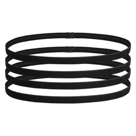 Pack of 4 Elastic Headbands, Sports Headbands, Non-slip Headbands, Elastic Headbands, Sports Thin Headbands, Boys' Football Headbands, Suitable for Sports and Fitness
