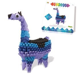 Creagami Llama Origami Set - 480 Piece 3D Modular Paper Sculpture Kit for Craft Enthusiasts Ages 7 - Adult, Clear