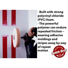 Scotch-Brite Large Area Stripe Removal Disc - Large Eraser Wheel - Removes Vinyl Decals, Graphics and Striping Tapes from Metal - 8" x 5/8" - 7517