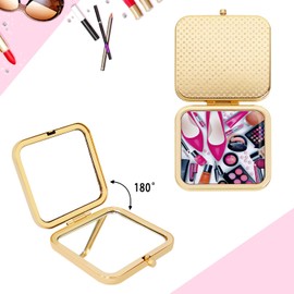 Pocket Mirror, Small Travel Mirror with Magnification, Portable Double-Sided Magnifying Cosmetic Mirror for Women Girls Daily Gifts