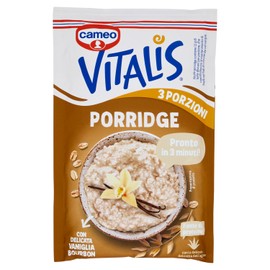 Cameo Vitalis Porridge Gusto Classico, Porridge con Delicata Vaniglia Bourbon e Fiocchi Integrali di Avena, Fonte di Proteine, Preparato Istantaneo Pronto in 3 minuti per 3 Porzioni da 174 g