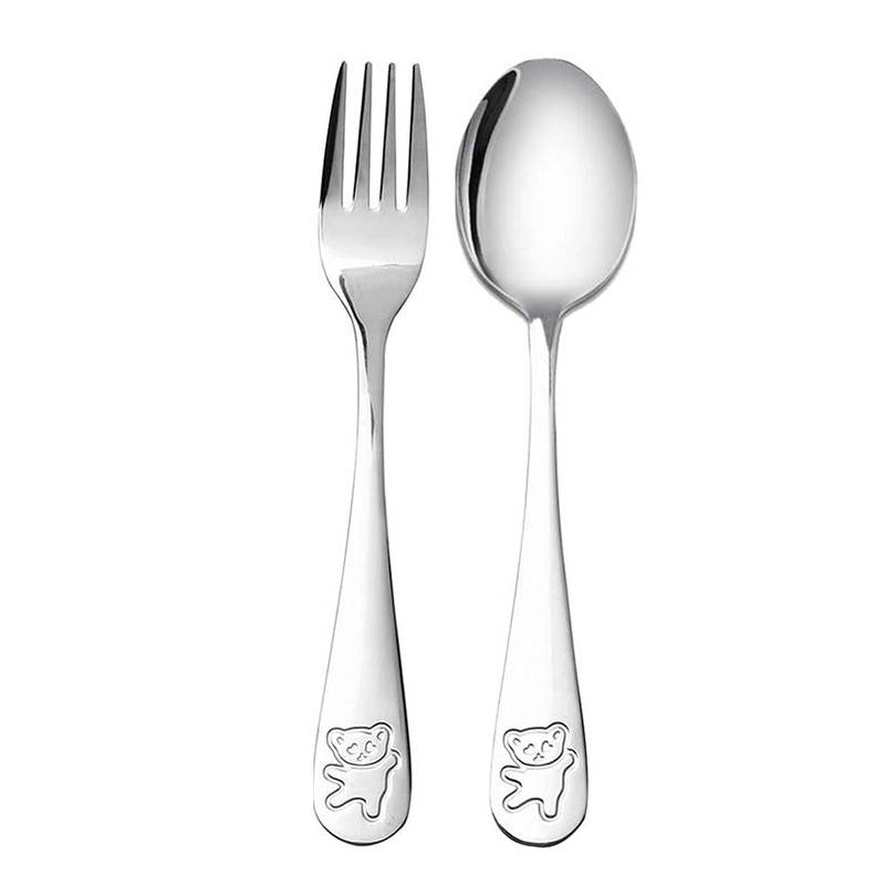 Stainless Steel Child Cutlery Bear Children Spoon and Fork Set
