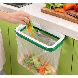 Hanging Garbage Bag Holder for Kitchen Cabinets – Covered Compact Trash Bag Rack for Easy Countertop Cleanup
