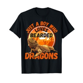 Just A Boy Who Loves Bearded Dragons Kids Retro Vintage T-Shirt