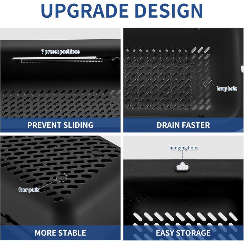 LASSHSWA Collapsible Colander and Strainer for Kitchen, Over the Sink