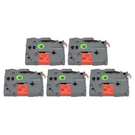 5 Pcs Label Maker Tape Black On Red 12mm 0.47 Inch Label Tape for Ptouch PT D210 PT H100 PTD220 PT 1290