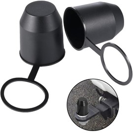 Bamyli Towing Hitch Protective Cap, Towing Hitch Cover, Black Universal Towing Hitch Cover for Car, Motorhome, Ball Head, Practical Towing Hitch Cap, Pack