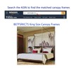 Mengersi Black Bed Canopy, 4 Corner Post Bed Canopy Curtains,
