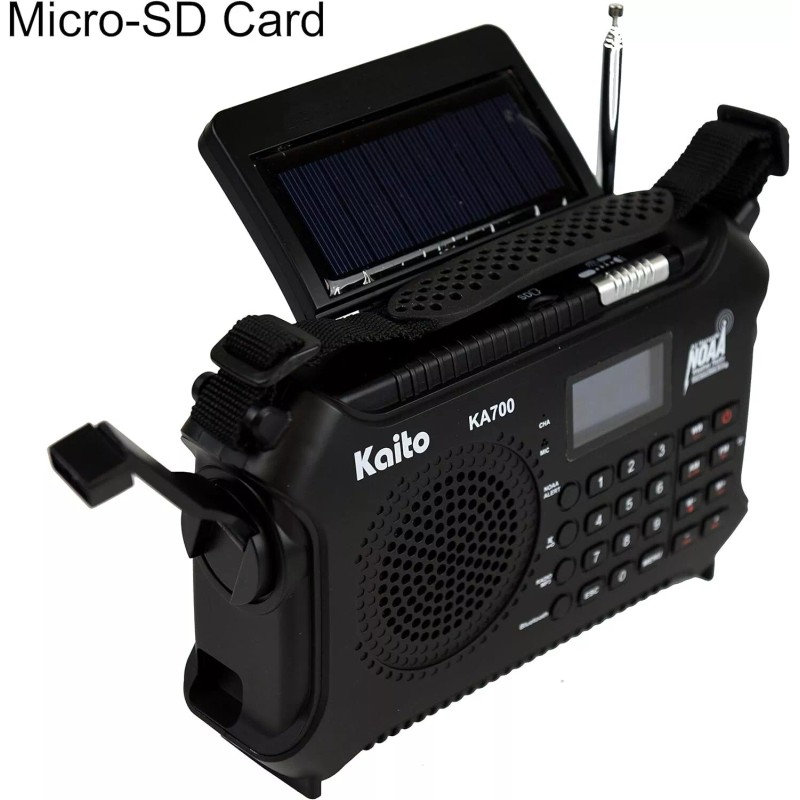Kaito KA700 Bluetooth Hand Crank Solar Powered Emergency Radio with