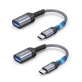JSAUX Adaptador USB C a USB [2 unidades], cable OTG tipo C 3.0 OTG On The Go tipo C macho a USB A hembra adaptador compatible con MacBook, iPhone 16 P