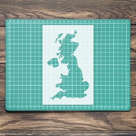 United Kingdom Country Map Stencil: Mylar Airbrush Wall Art Painting Crafts -A5 Stencil - Design Size (170mm 105mm)
