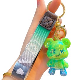 Moerstar Cute Keychain, Girls, Boys, Keychain, Stylish, Gradient, Resin Key Holder, Popular, Bag Charm, Car Accessories, Key Holder, Easy to Carry, green