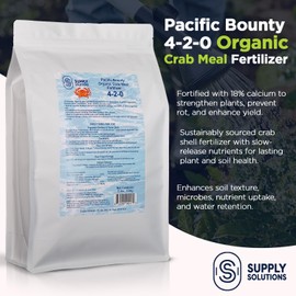 Organic Crab Meal Fertilizer 4-2-0 | 18% Calcium | Natural Soil Amendment for Garden, Lawn, and Flower Beds | Improves Soil Health & Boosts Plant Growth (5 Pounds)
