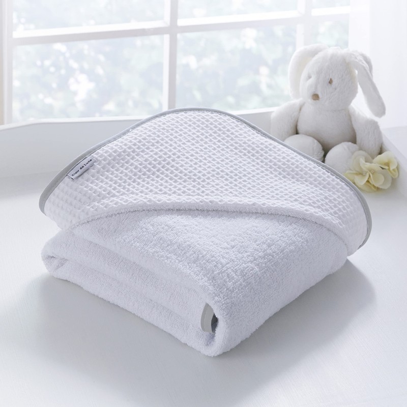 Clair de Lune Over The Moon Hooded Baby Towel, Grey