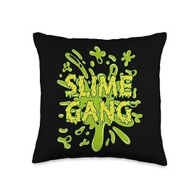 Slime Kit Squishy Ooze Colorful Slime Puns Gang Slime Maker Crew Throw Pillow, 16x16, Multicolor
