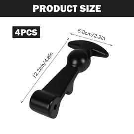 Jinfanshurich Pack of 4 Hood Holders, 12 cm Elastic Hood Rubber, Rubber Hood Lock with T-Handle, Tension Latch & Bonnet Holder for Toolboxes, Trolleys, Vehicle Engines