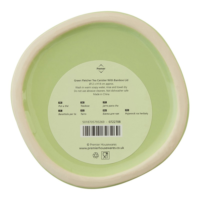 Premier Housewares Tea Canister, Container, Dolomite - Green