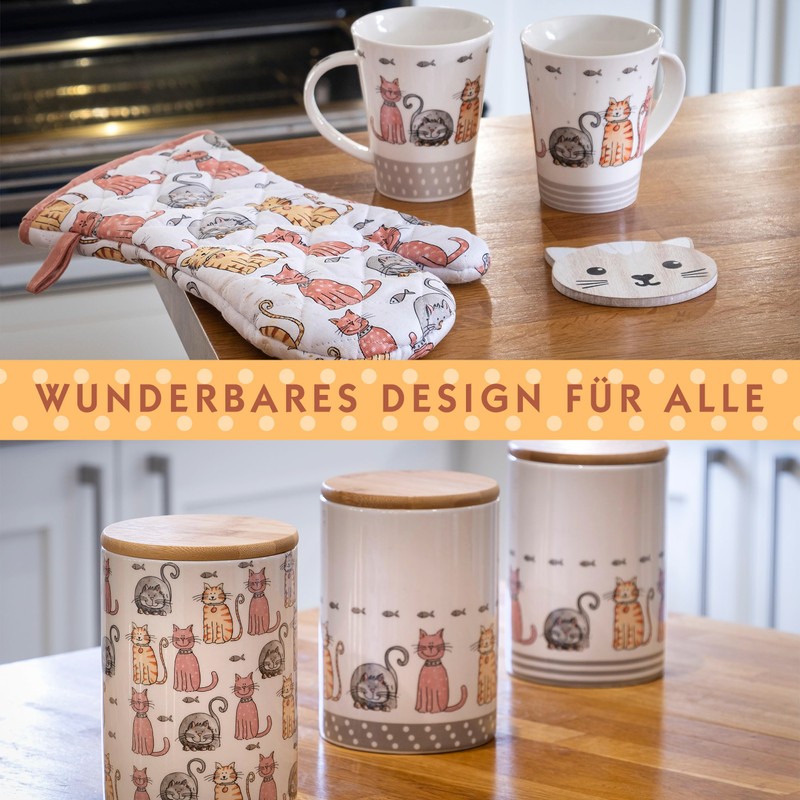 SPOTTED DOG GIFT COMPANY - Kaffeetasse mit Katzen-Motiven - Geschenk