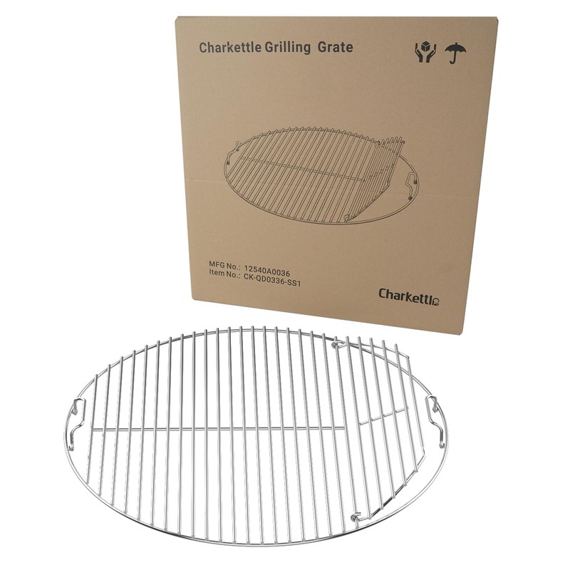 Skyflame Charkettle Stainless Steel Hinged Cooking Grate with Handles, Compatible