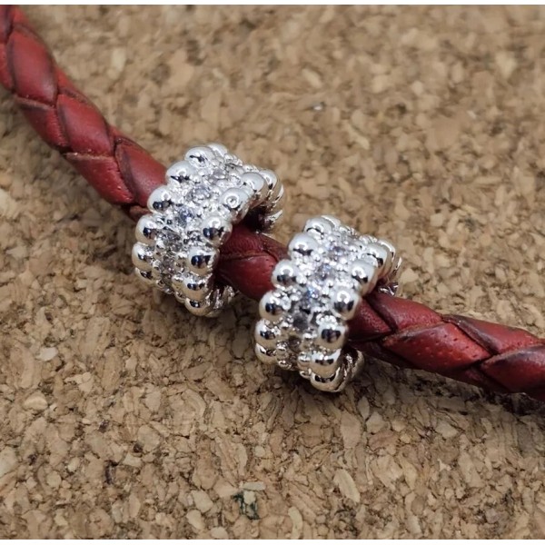 Unbranded 2 X Authentic Silver Bubble Cz Spacer European Charm