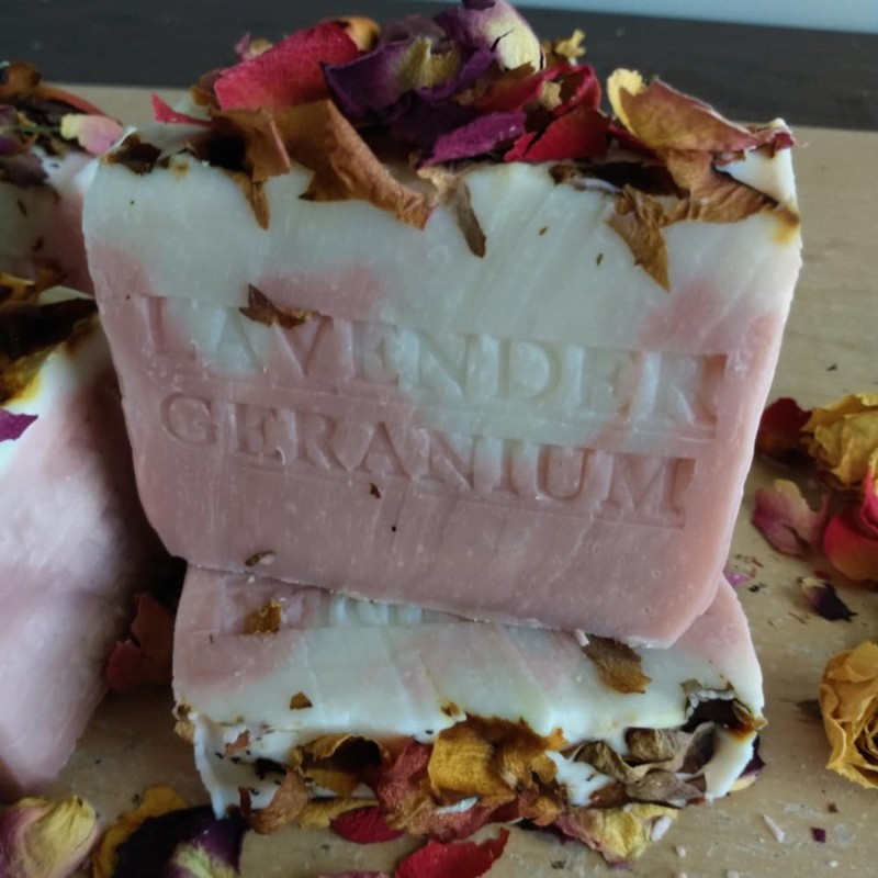 French Lavender Geranium Body and Face Artisan Soap Handmade !