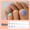 SINHOT Colorful Press onToenails Matte Fake Toe Nails Glue on