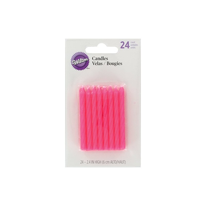 Wilton Birthday Candles, 2.5-Inch, Pink, 24-Pack