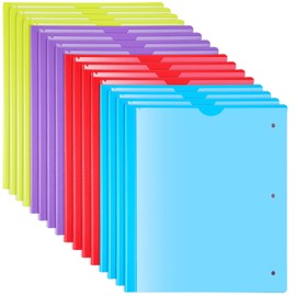 WOT I Heavy Duty 2-Side Prong Folders with Clear Front Pocket 16 Pack, Ultra-Durable Plastic Folders (0.7 mm) for Letter Size – Smart Project Comparison, Vibrant Colors, School Office Supplies