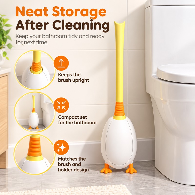 Silicone Toilet Brush for Deep Cleaning – Flexible Corner-Cleaning Brush