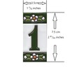 Green Floral Ceramic House Numbers & Letters Tile Size 7.5cm