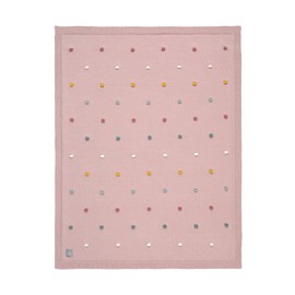 LÄSSIG Baby’s Knitted Blanket - 100% Organic Cotton, GOTS-Certified antique pink