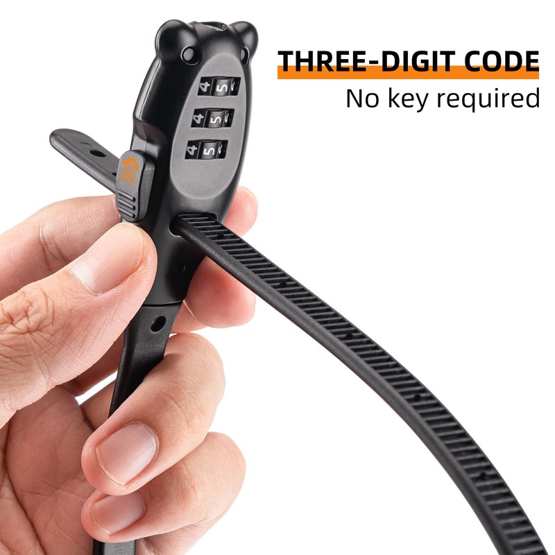 ROCKBROS Zip Tie Bike Lock Combination Small Cable Lock Lightweight