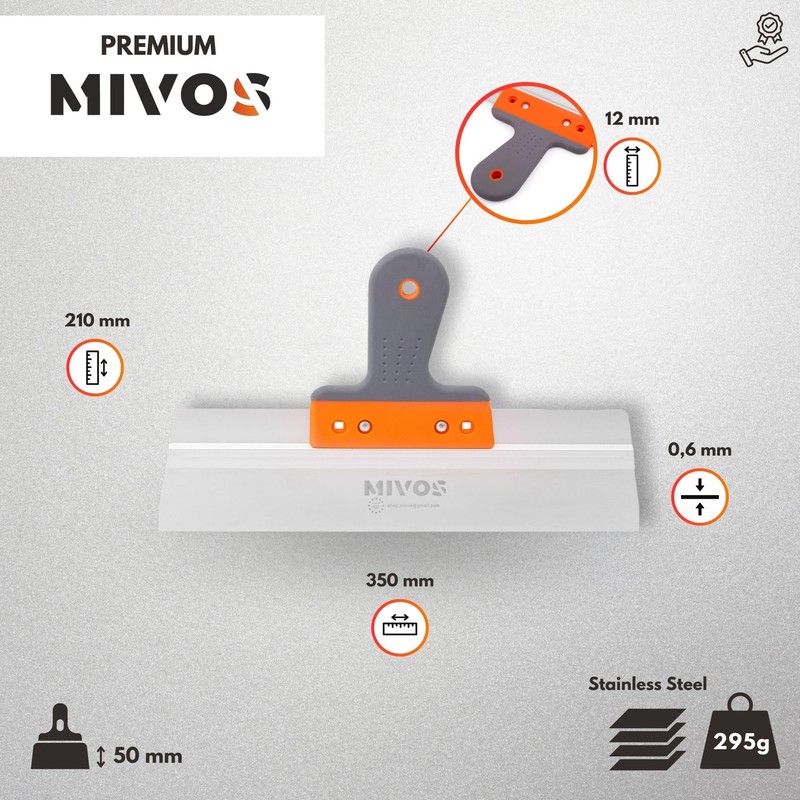 Mivos Professional Surface Spatula Wide Spatula Made of Rustproof Stainless