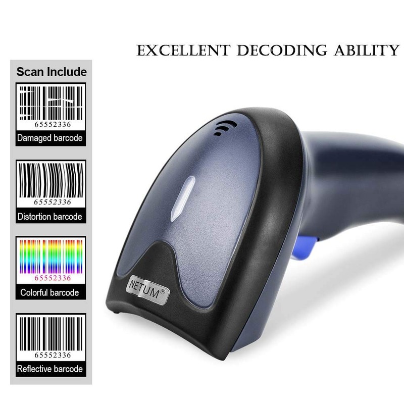 NETUM Wired CCD Barcode Scanner - Handheld USB 1D Barcode