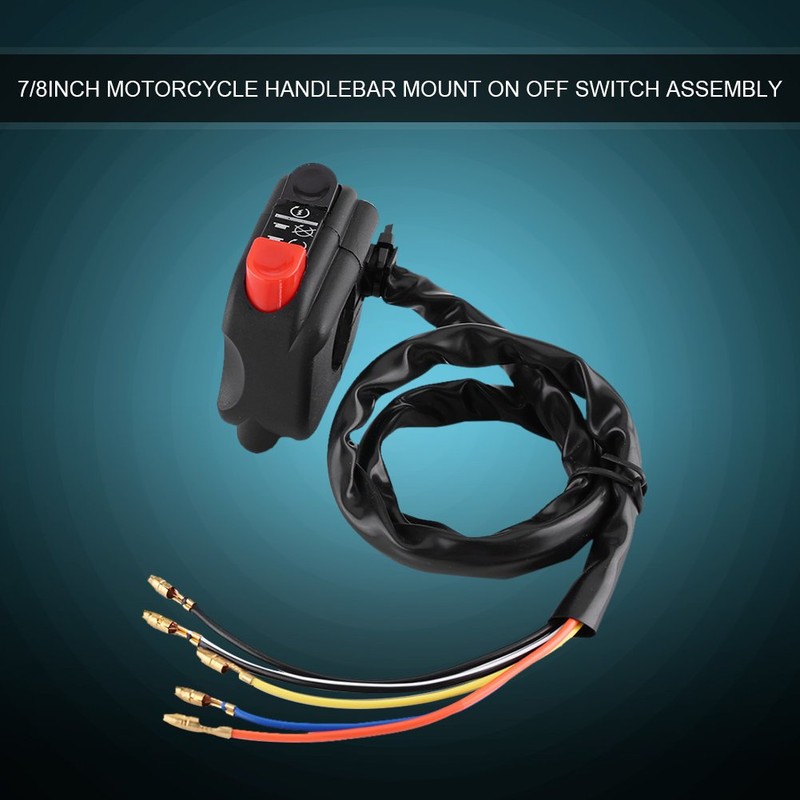 Keenso Handlebar Control Switch Handlebar Mount ON/OFF Control Switch Motorcycle