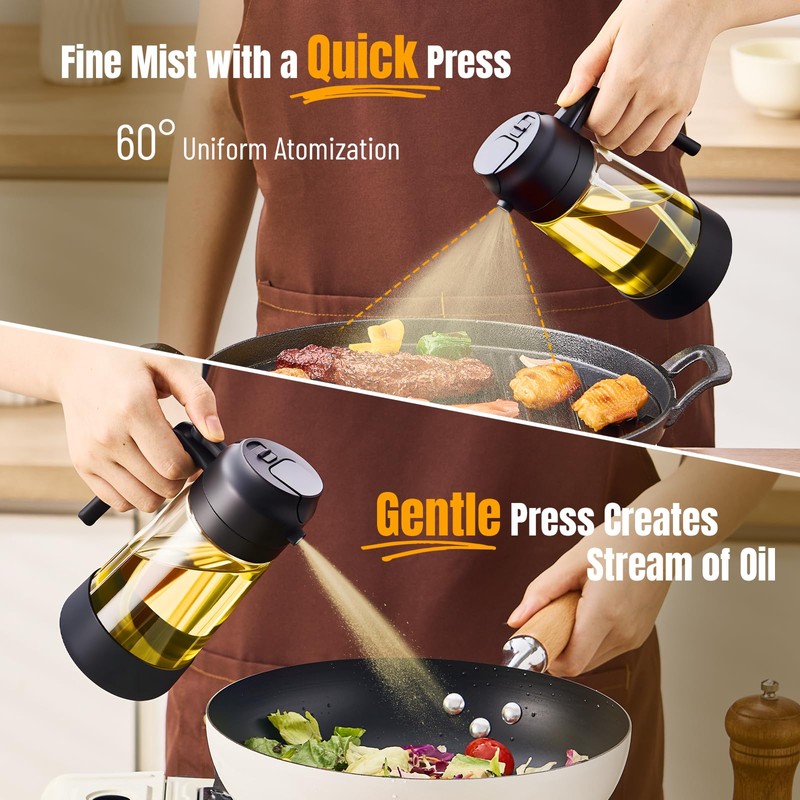 PARACITY Oil Dipenser Bottle with Silicone Bottom, 2 in 1