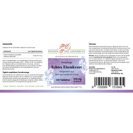 Genuine Verbena Tablets - 390 mg Active Ingredient, Verbena Officinalis Tablets, Premium Quality, Made in Austria, Tablets Instead of Capsules, Vegan