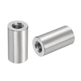 QUARKZMAN M8 Round Connection Nuts 304 Stainless Steel Coupling Nut 30 mm / 1.18 Inch Length Sleeve Rod Bolt Nut for Bracket M8 x 30 x 16 mm Pack of 5
