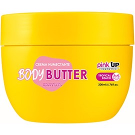 PINK UP Body Butter Textura cremosa intensa Hidratación profunda al instante Piel suave, radiante y protegida Crema corporal Body lotion 200 ml Aroma Tropical Vibes Modelo PKSK32