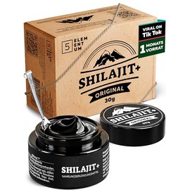 Original Shilajit Himalaya Resin Cleaned with Triphala 30g - 87+ Minerals, 82% Fulvic Acid, High Dose, 60 Days Sun-Dried, Traditional Hand Harvest Including 500mg Dosing Spoon