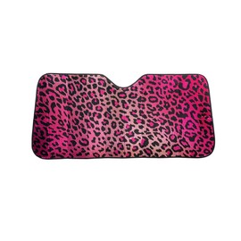C.P.R. New Leopard Print Front Windshield Sun Shade Accordion 57" x 27" (Shiny Pink)