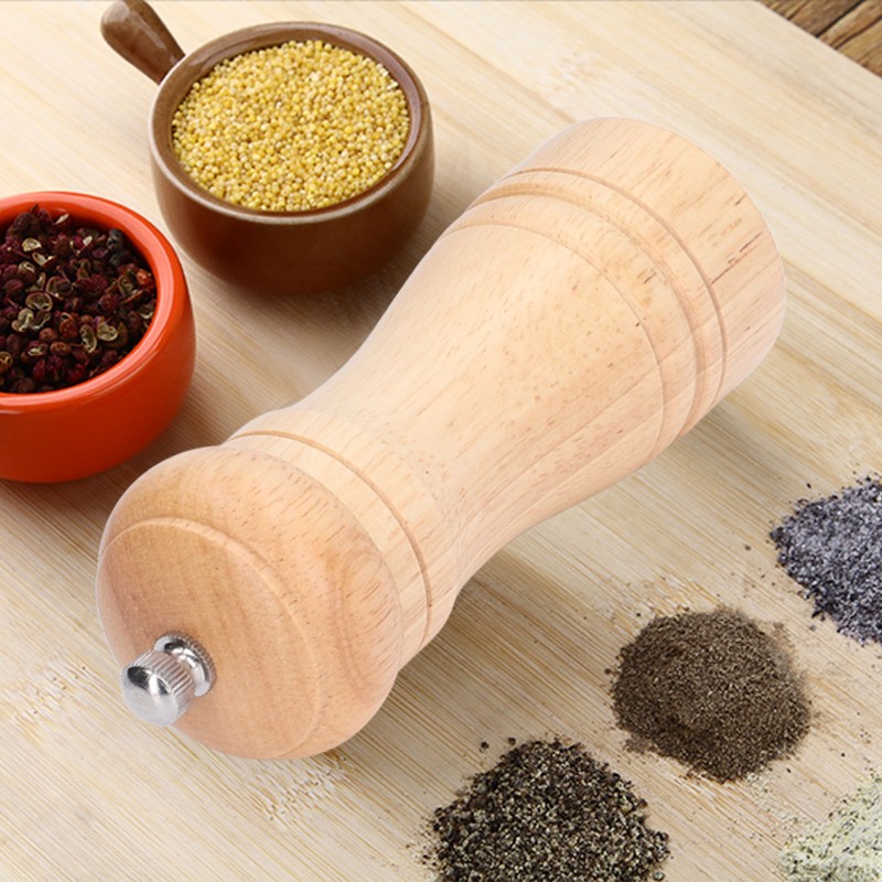 2pcs Wood Salt and Pepper Grinder Adjustable Coarseness Wooden Pepper